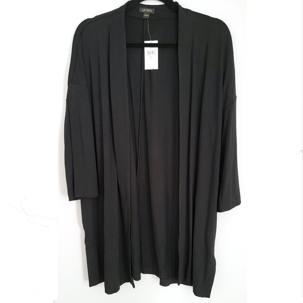 J. Jill Wearever Collection Black Cardigan Size L
